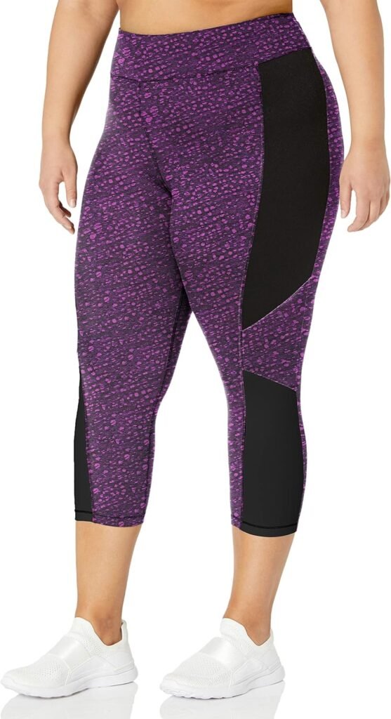 JUST MY SIZE Womens Plus Size Active Pieced Stretch Capri