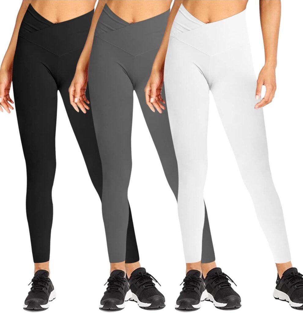 3 Pack Leggings for Women-No See-Through High Waisted Tummy Control Yoga Pants Workout Running Legging