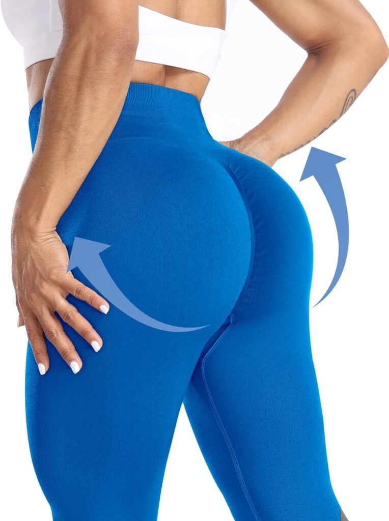 ATHVOTAR 3 Pack Butt Lifting Workout Leggings Women High Waist Seamless Scrunch Butt Booty Gym Leggings