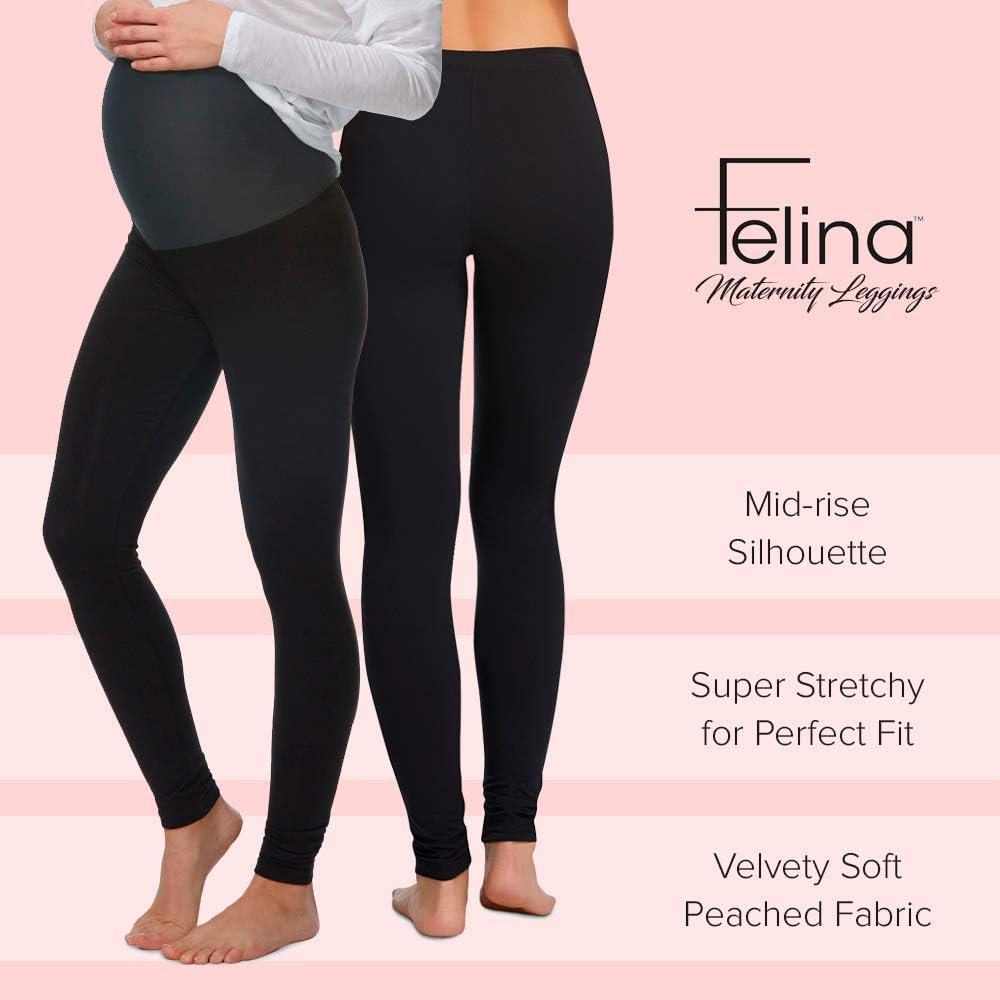 Felina Velvety Soft Maternity Leggings for Women - Yoga Pants for Women, Maternity Clothes