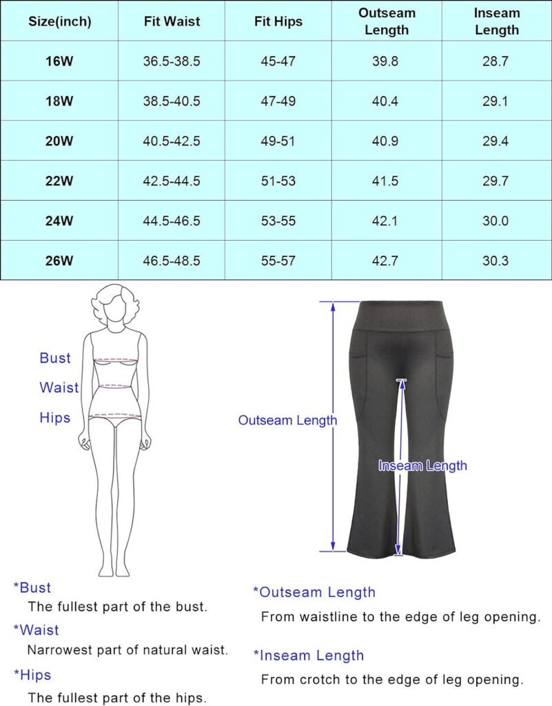 Hanna Nikole Plus Size Tummy Control Yoga Pants for Women High Waist Workout Bootleg Yoga Pants Wide Flared Leggings