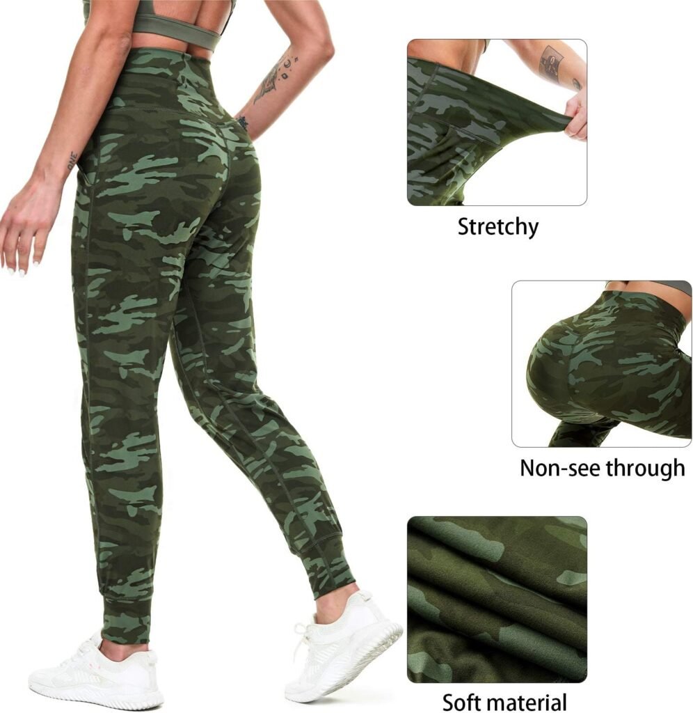 LEINIDINA Women’s Jogger Pants High Waisted Sweatpants with Pockets Tapered Casual Lounge Pants Loose Track Cuff Leggings