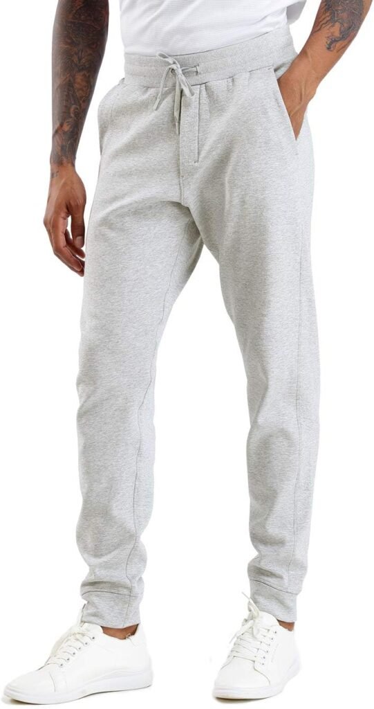 THE GYM PEOPLE Mens Fleece Joggers Pants with Deep Pockets in Loose-fit Style