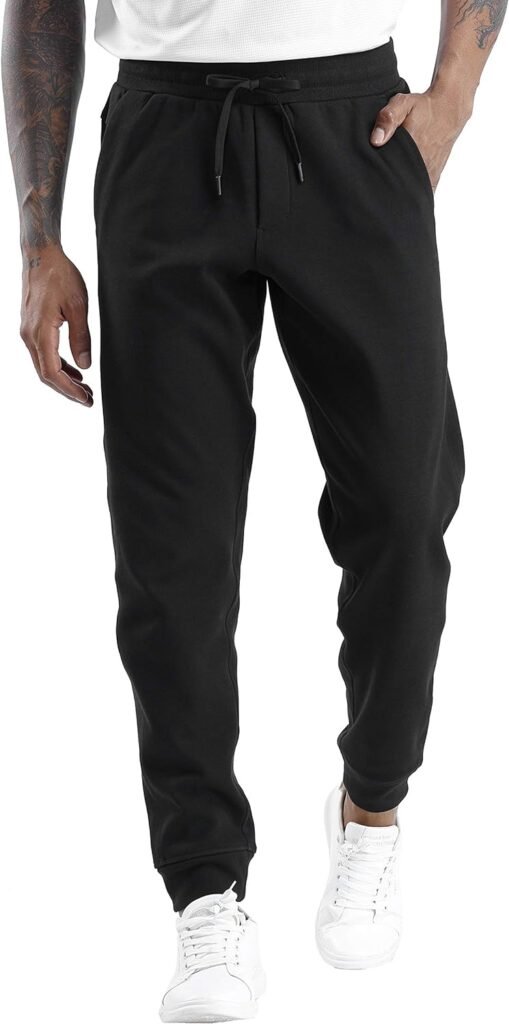 THE GYM PEOPLE Mens Fleece Joggers Pants with Deep Pockets in Loose-fit Style