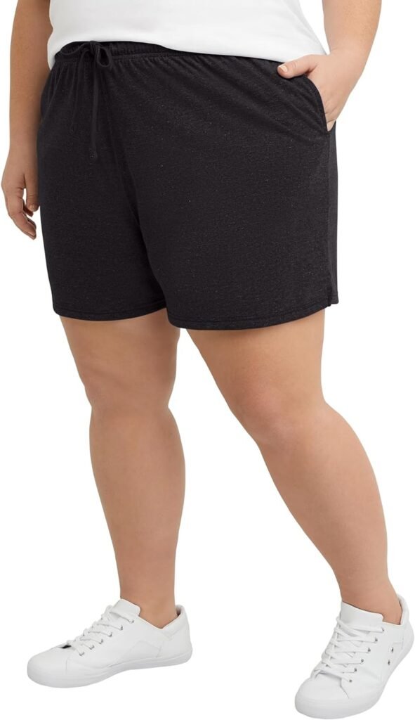 Hanes Womens Originals Tri-Blend Shorts With Pockets, Lightweight Jersey Shorts, 2.5