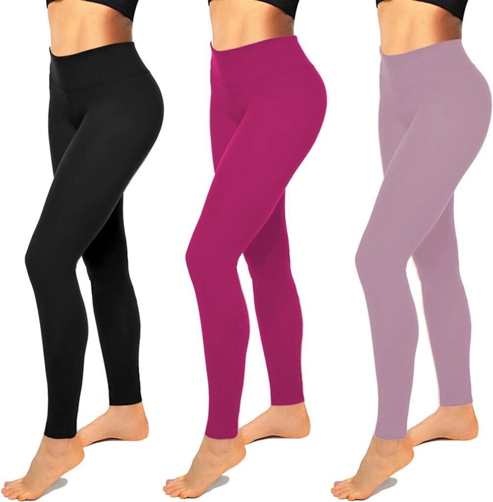 High Waisted Leggings for Women-Womens Black Seamless Workout Leggings Running Tummy Control Yoga Pants