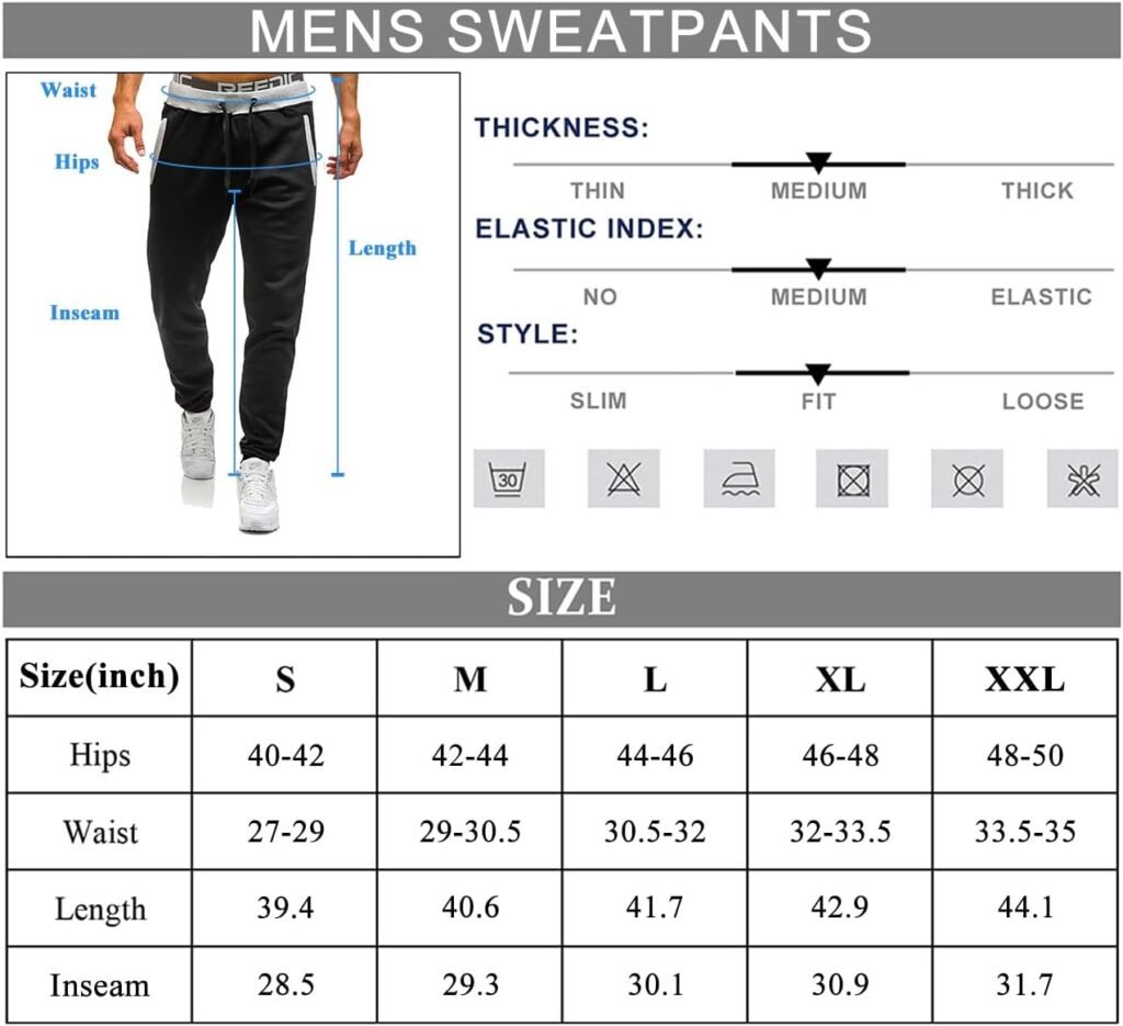 BUXKR Mens Sweatpants for Jogging Casual Joggers Pants for Gym Running or Athletic Workout