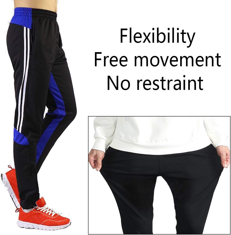 Shinestone Sport Pants, Men Athlete Sports Jogger Training Track Fitness Casual Pants Trousers with Zippered Pockets